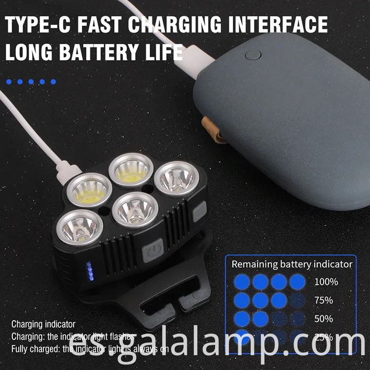 Ultra Bright LED Five Headlamp para aventuras al aire libre